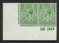 ½d Green Block Cypher Control M30 imperf UNMOUNTED MINT/MNH