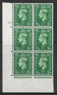 1½d Green Colour Change Cylinder 194 No Dot perf 5(E I) UNMOUNTED MINT MNH