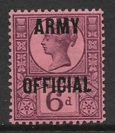 sg045 6d Purple Rose ARMY OFFICIAL overprint UNMOUNTED MINT
