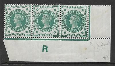 ½d Green Jubilee control R strip of 3 - perf E - perfed side margin MOUNTED MINT