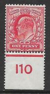 Sg 220 1d Scarlet Control I10 perf De La Rue UNMOUNTED MINT