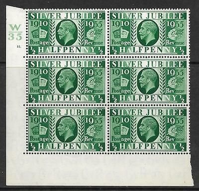 Sg 453 ½d 1935 Silver Jubilee cyl W35 18 Dot perf type 5(E I) UNMOUNTED MINT