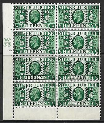 Sg 453 ½d 1935 Silver Jubilee cyl W35 60 Dot perf type 6B(E P) UNMOUNTED MINT