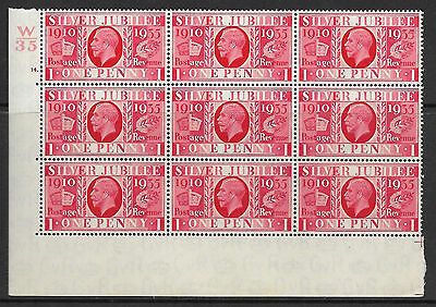 Sg 454 1d 1935 Silver Jubilee cyl W35 14 Dot perf type 5 Blk 9 UNMOUNTED MINT