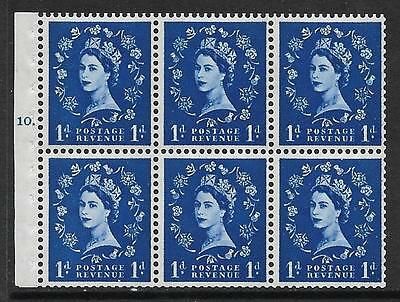 SB54 Wilding Booklet pane 9.5mm phos perf Ie Bottom cyl F10T Dot UNMOUNTED MNT