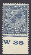 1924 2½d Blue Block Cypher Control W35 perf Lightly MOUNTED MINT