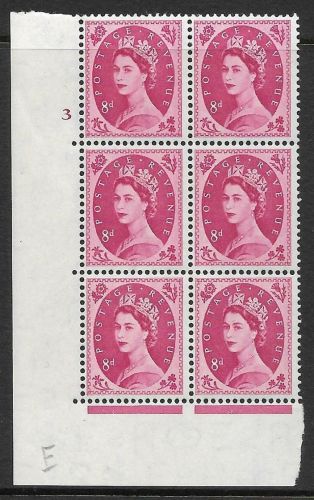 8d Wilding Edward Crown cylinder 3 No Dot perf type A(E I) UNMOUNTED MINT