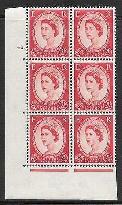 2½d Wilding Multi Crown on Cream Cyl 42 Dot perf A(E I) MOUNTED MINT