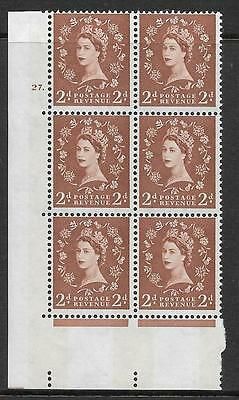 2d Violet Phosphor 9.5mm cylinder 27 Dot perf A(E/I) UNMOUNTED MINT