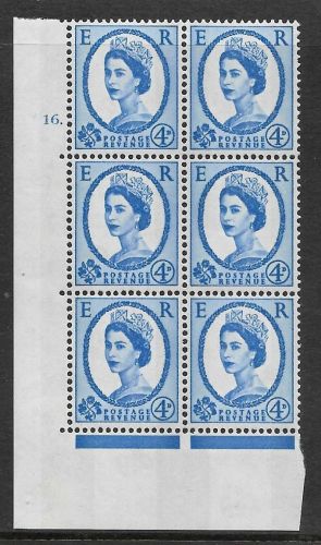4d Wilding Violet Phosphor 9.5mm cyl 16 Dot perf type A(E I) UNMOUNTED MINT