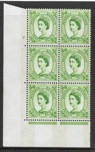 7d Wilding Violet Phosphor 9.5mm cyl 2 No Dot perf type A(E I) UNMOUNTED MINT