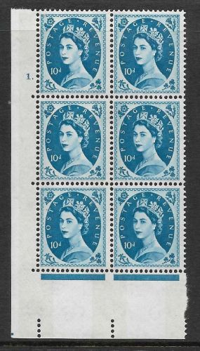 10d Wilding Violet Phos 9.5mm cyl 1 Dot perf type A(E I) UNMOUNTED MINT