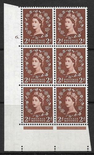 2d Wilding Edward Crown cylinder 6 Dot perf type A(E I) UNMOUNTED MINT