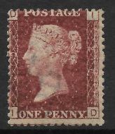 1d Penny Red plate 210 lettered I-D UNMOUNTED MINT/MNH