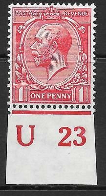N16(1) 1d Bright Scarlet Royal Cypher Control U 23 imperf MOUNTED MINT