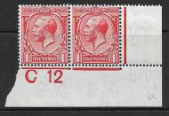 N16(1) 1d Bright Scarlet Royal Cypher Control C 12 imperf MOUNTED MINT