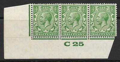 ½d Green Block Cypher Control C25 imperf strip of 3 UNMOUNTED MINT