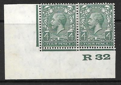 4d Green Block Cypher Control R32 imperf pair MOUNTED MINT