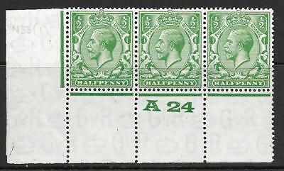 ½d Green Block Cypher Control A24 perf strip of 3 lightly MOUNTED MINT