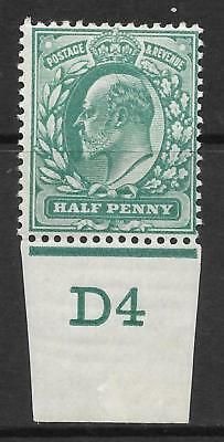 ½d Blue-Green Control D4 imperf single with Co-ex rule lightly MOUNTED MINT