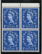 SB21a 1d Wilding Tudor booklet pane perf type P UNMOUNTED MNT