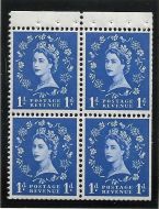 SB21 1d Wilding Tudor booklet pane perf type P UNMOUNTED MNT
