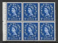 SB26 1d Wilding booklet pane perf type Ie Middle UNMOUNTED MNT MNH