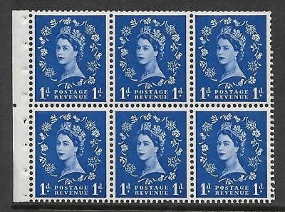 SB26 1d Wilding booklet pane perf type Ie Middle UNMOUNTED MNT MNH