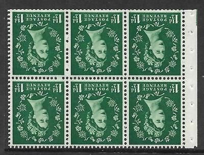 SB62a Wilding booklet pane Edward perf type Ie Top UNMOUNTED MNT