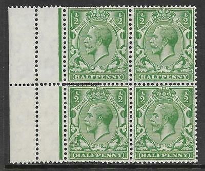 Sg 418 ½d Green Block Cypher Superb Doubling of perfs UNMOUNTED MINT MNH