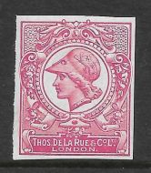 1910 DLR Minerva Head Colour Trial - Deep Bright Carmine on chalky paper MNH