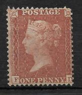 Sg C6 1d Penny Red plate 10 Lettered F-D Lightly MOUNTED MINT