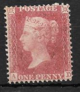 Sg C13 1d Penny Red plate R16 Lettered A-D Lightly MOUNTED MINT