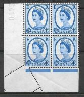 Sg 576a 4d Wilding Multi Crowns with superb misperf - block of 4 UNMOUNTED MINT