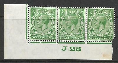½d Green Block Cypher Control J28 imperf MOUNTED MINT
