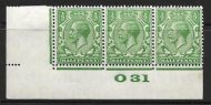 ½d Green Block Cypher Control O31 imperf MOUNTED MINT