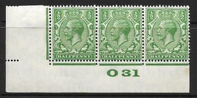 ½d Green Block Cypher Control O31 imperf MOUNTED MINT