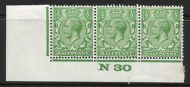 ½d Green Block Cypher Control N30 imperf MOUNTED MINT