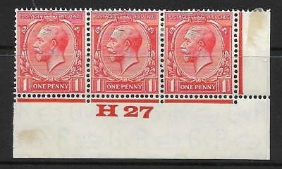 1d Scarlet Block Cypher Control H27 imperf MOUNTED MINT