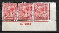 1d Scarlet Block Cypher Control L29 imperf MOUNTED MINT