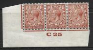 1½d Brown Block Cypher Control C25 imperf MOUNTED MINT