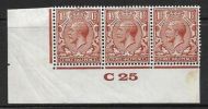 1½d Brown Block Cypher Control C25 imperf MOUNTED MINT MM