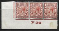 1½d Brown Block Cypher Control F26 imperf MOUNTED MINT