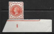 ½d Vermilion Control I Imperf single MOUNTED MINT in right margin