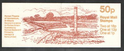 FB37 50p Roman Theatre (2nd Roman Britain) Folded Booklet Cyl B21 B4 B31