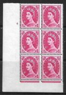8d Wilding Violet 9.5mm Phos cyl 4 No Dot perf F L with misperf UNMOUNTED MINT