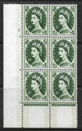 9d Wilding Multi Crown White Cyl 2 No Dot perf A(E I) with perf encroachment MNH