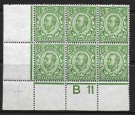 Sg 338 N4(1) ½d Green Downey Head Control B 11 Perf 2A UNMOUNTED MINT MNH
