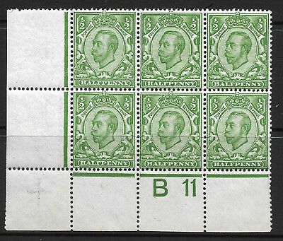 Sg 338 N4(1) ½d Green Downey Head Control B 11 Perf 2A UNMOUNTED MINT MNH