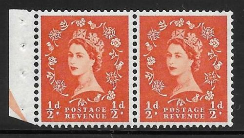 SB6 ½d x 2 Edward Wilding booklet pane perf type E(½v) UNMOUNTED MNT